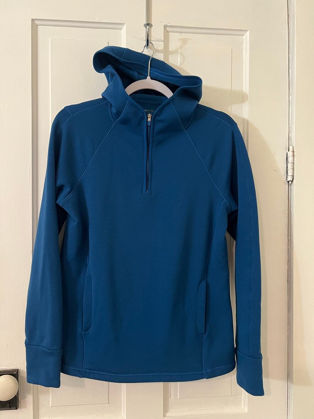 Athleta Altitude polartec hoodie pullover women’s medium sweatshirt blue